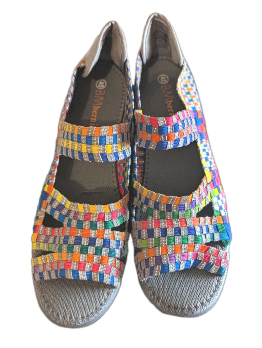Bernie Mev Wedge Platform Mary Jane Women Size 40 / 9 Shoes Colorful Comfort NEW - Picture 2 of 6